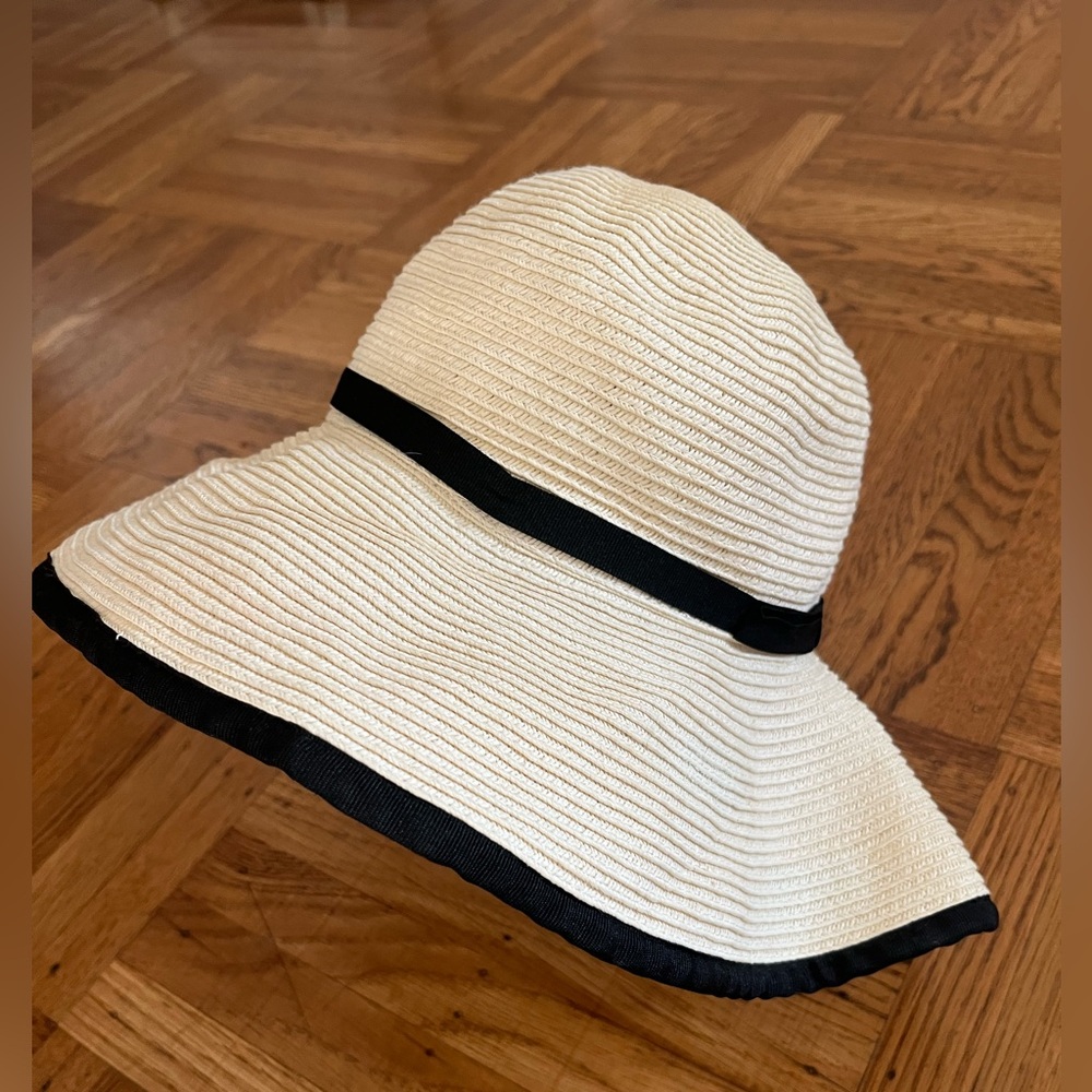 Eugenia Kim Genie beach hiking Cream Sun Hat with Black Trim